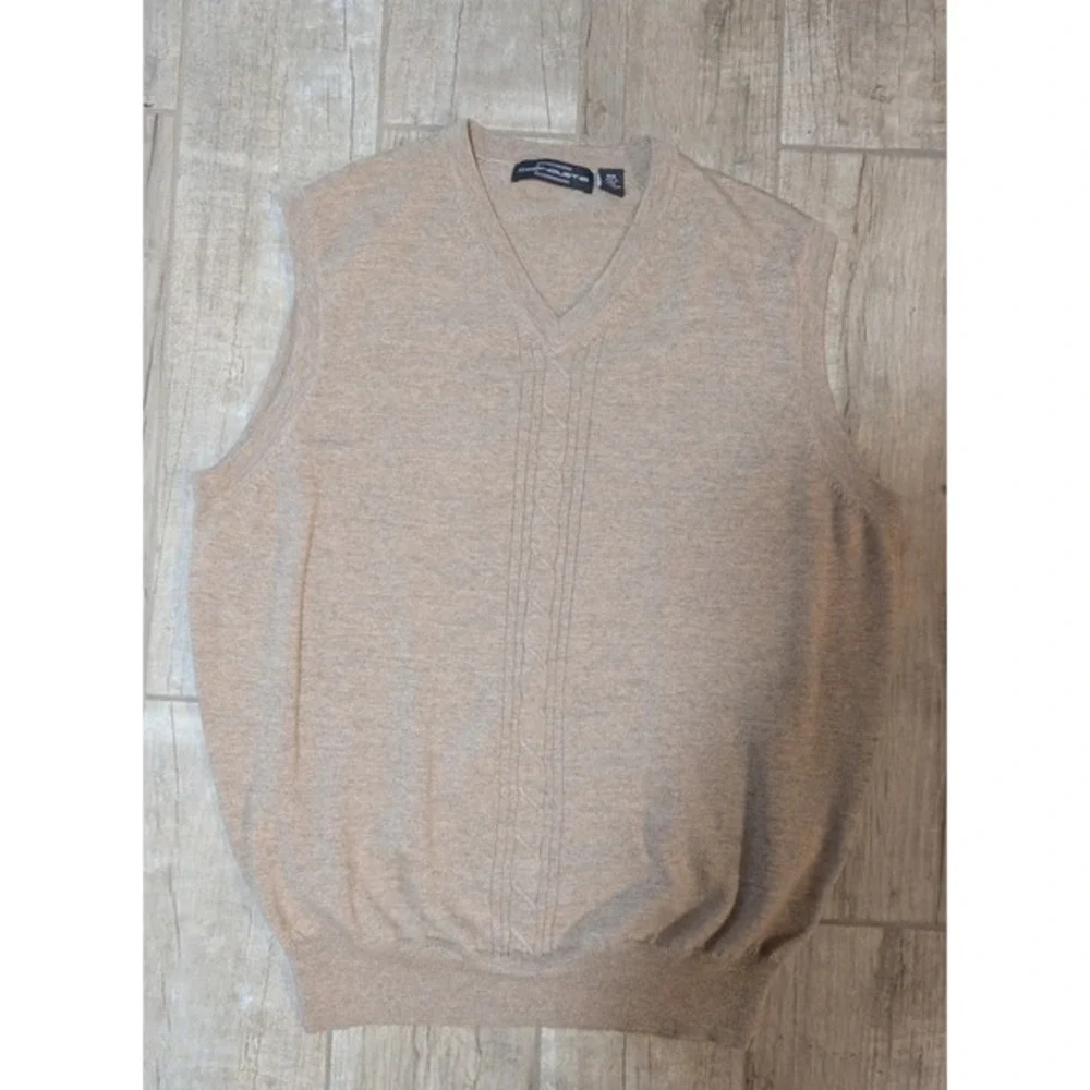 Carnoustie Men's V-Neck Sweater Vest Sleeveless‎ Golf Knitwear Beige M/M